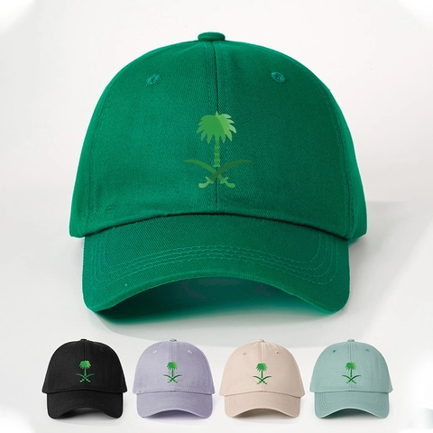 Baseballkappe Saudi-Arabien Emblem Druck Polyester Verstellbar Gebogener Schirm Outdoor Sonnenschutz Hut