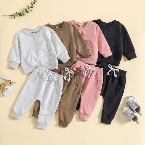 Ensembles De Vêtements Pour Garçons Décontractés Basiques Minimalistes Couleur Unie