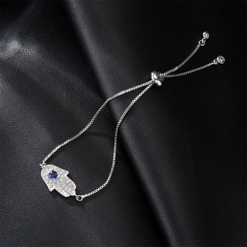 Hamsa Hand Böser Blick Armband Kupfer Zirkon Verstellbar Zugschnur Perle Box Kette Religiöser Türkischer Schmuck
