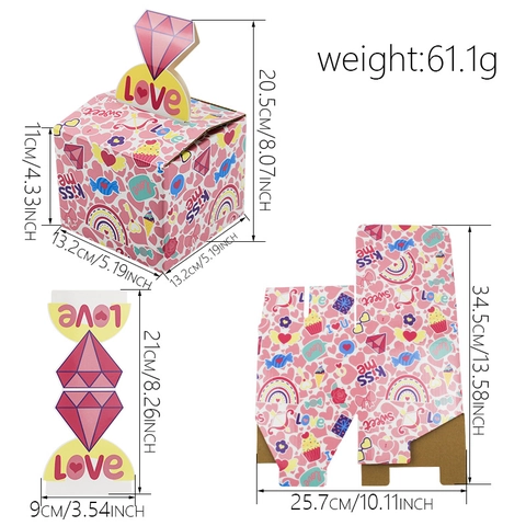 Valentine's Day Surprise Money Pulling Box DIY Cardboard Gift Box With Pouches Heart Floral Design For Birthday Anniversary
