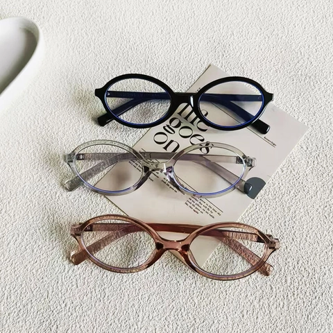 Occhiali Da Vista Ovali Retrò Con Montura In PC E Lenti In Resina Anti Luce Blu Per Donne Vintage Alla Moda