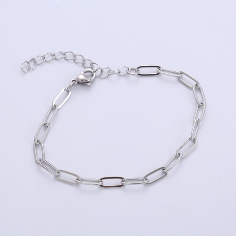Bracciale Catena A Graffetta Acciaio Inossidabile Semplice Geometrico Regolabile Minimalista Gioielli Per Donne