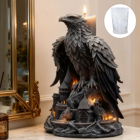 3D Eagle And Castle Silicone Mold Food Grade For Candle Making DIY Resin Gypsum Crafts Gothic Home Decor Ornament