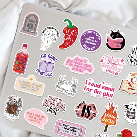 Reading Theme Waterproof PVC Stickers Matte Finish Removable Decals For Laptop Water Bottle Suitcase Journal Book Lovers