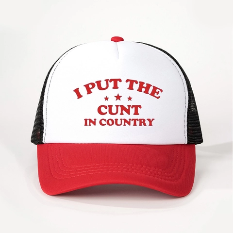 Retro Trucker Hat Breathable Mesh Baseball Cap With Letter Print Curved Brim Adjustable Sun Hat For Women Men