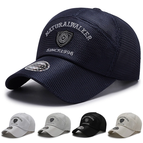 Atmungsaktive Mesh Baseballkappe Polyester Sonnenschutz Outdoor Sport Trucker Hut Bestickt Verstellbar Snapback