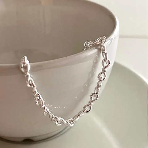 925 Sterling Silber Armband Gefaltete Feine Linie Minimalistischer Ins Stil Mode Schmuck Für Damen