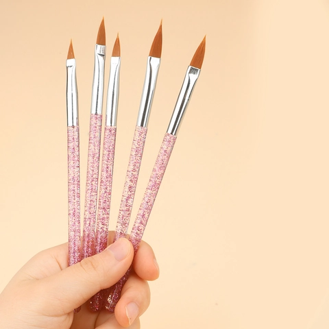 Επαγγελματικό Σετ Πινέλων Nail Art Ακρυλική Λαβή με Γκλίτερ Συνθετική Τρίχα Ζωγραφική Σχέδιο Εργαλεία για Μανικιούρ DIY Εργαλείο Ομορφιάς