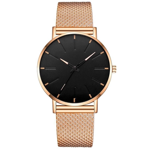 Minimalist Quartz Watch Ultra Thin Mesh Strap Analog Business Fashion Wristwatch For Men Women Color Scales