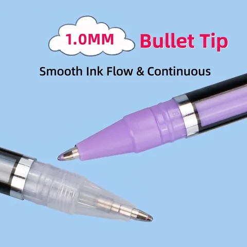 Gel Pen Set Glitter Neon Metallic Pastel 1.0mm Bullet Tip For Drawing Journaling Art Coloring Stationery