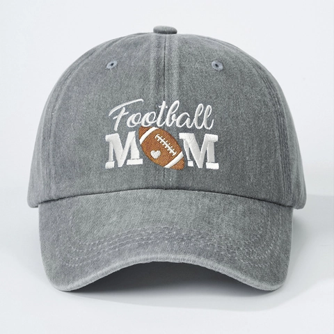 Casquette De Baseball En Coton Lavé Broderie Football MOM Style Vintage Sport Chapeau Réglable Pour Femmes