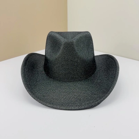 Vintage Western Cowboy Hat Frosted Glitter Wide Brim Curled Fedora Hat Cotton Blend Jazz Hat For Party Performance Unisex