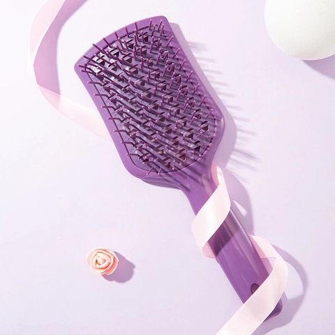Entwirrende Haarbürste Massage Hohles Belüftungsdesign ABS CPU Material Nass Trocken Schnelles Trocknen Kopfhautmassage Schild