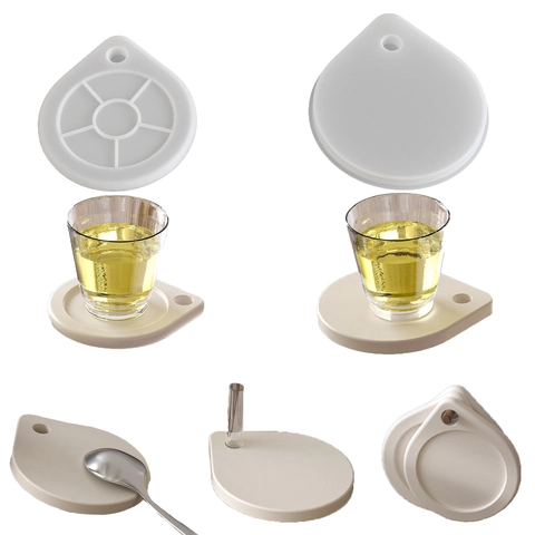 Teardrop Coaster Silicone Mold Resin Casting Tray With Hanging Hole DIY Crafting Ornament Tool For Home Decor
