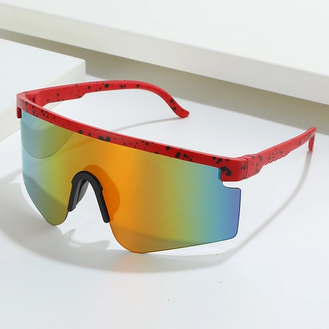 Occhiali Da Sole Sportivi Sovradimensionati Ciclismo Protezione UV400 Montatura PC Scudo All'aperto Unisex Specchio