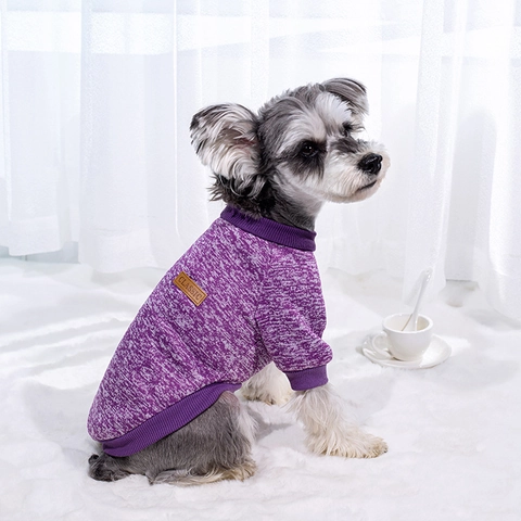 Hunde Hoodie Katzen Sweatshirt Polyester Strick Warm Winter Haustier Kleidung Kleine Hunde Tasche Design Rippbündchen Klassisch