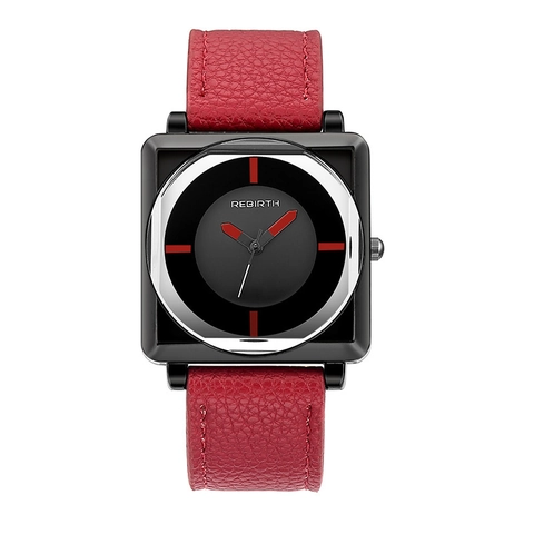 Women Square Quartz Watch Waterproof Fashion Minimalist Analog Wristwatch With Stainless Steel Back And Leather Strap