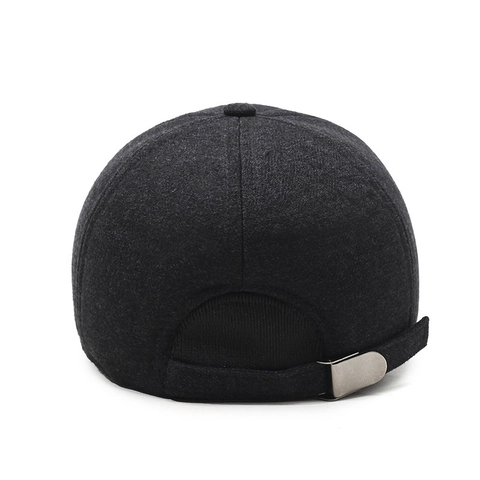 Gorra De Béisbol De Invierno Para Hombre Lana Acolchada Gruesa Cálida Sombrero Orejeras Hebilla Metal Deportes