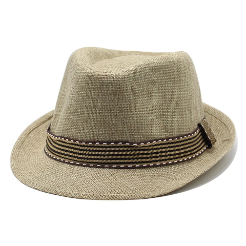 Strohhut Fedora Sonnenschutz Atmungsaktiv Strand Outdoor Sommer Retro Stil Mit Gestreiftem Band Für Herren Und Damen