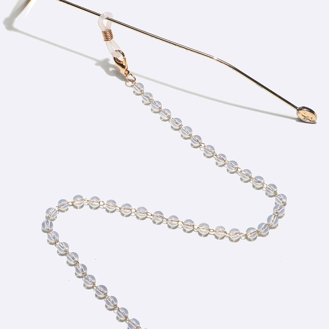 Perlen Brille Kette Maskenband Metall Glieder Opalit Perlen Rutschfest Verstellbarer Halter Für Damen