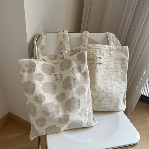 Minimalistische Baumwolle Leinen Tote Bag Damen Retro Texturierte Relief Leinwand Umhängetasche Große Kapazität Vielseitig