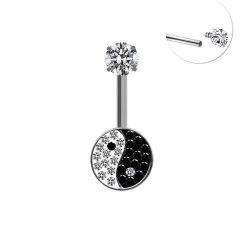 Piercing De Nombril En Acier Inoxydable À Pas De Vis Interne Zircon Lotus Libellule Papillon Bijoux De Corps