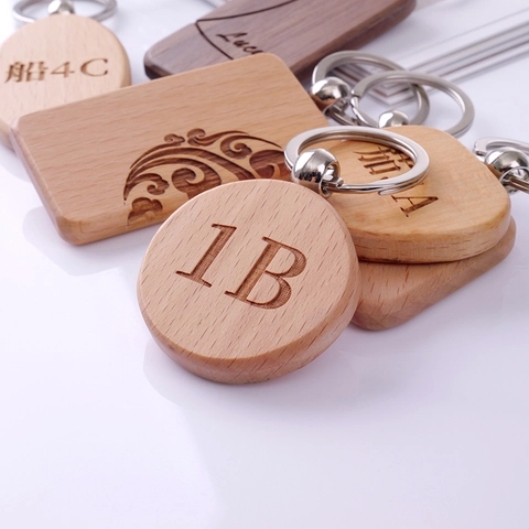 Portachiavi In Legno Numero Di Telefono Inciso Faggio Legno Di Noce Anello Per Chiavi Per Auto Casa Regalo Minimalista