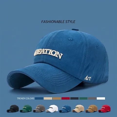 Cappellino Da Baseball In Cotone Lavato Con Ricamo Lettere 3D Regolabile Protezione Solare Cappello Casual Per Uomo Donna