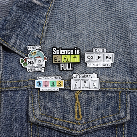 Pin De Esmalte De Elemento Químico De Ciencia Aleación Divertidos Juegos De Palabras Matemáticas Tema Académico Decoración Regalo