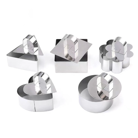 Moldes Para Pasteles De Acero Inoxidable Con Empujador Anillos De Mus Para Hornear Postres Sushi