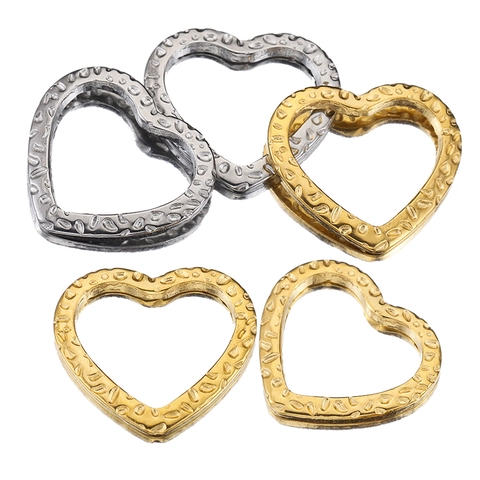 Dijes De Corazón Texturizados De Acero Inoxidable Para Hacer Joyas Manualidades DIY Accesorios