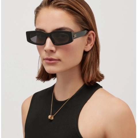Gafas de Sol Rectangulares Retro para Mujer Hombre Montura Cuadrada Vintage Protección UV400 Detalle Metal Dorado Gafas