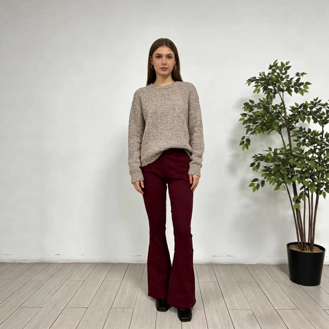 Jeans A Zampa A Vita Alta Da Donna Denim Elasticizzato Vestibilità Slim Pantaloni Retro Lavati Casual