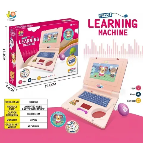Laptop Giocattolo Per Bambini Macchina Apprendimento Educativa Con Musica Luce Schermo Animato Tastiera Interattiva Per Piccoli
