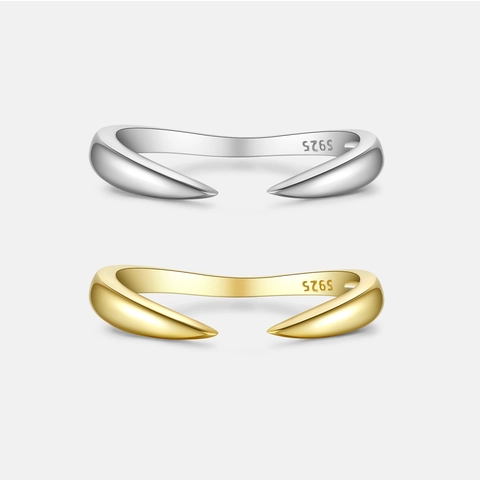 Minimalistisch 925 Sterlingsilber Unregelmäßig Offen Ring Für Damen Herren Galvanisiert Geometrisch Verstellbar Fingerring Schmuck