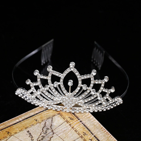 Braut Strass Krone Hochzeit Tiara Legierung Silber Luxus Haarschmuck Mit Haarkämmen Für Frauen Party