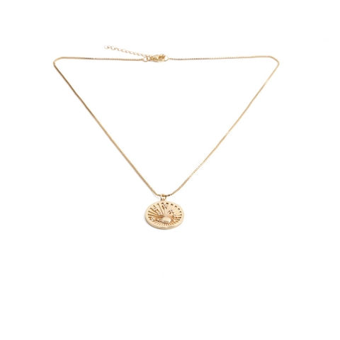 Collier Pendentif Mauvais Oeil Cuivre Plaqué Or Avec Zircone Cube Soleil Étoile Saturne Main De Fatma Pour Femme