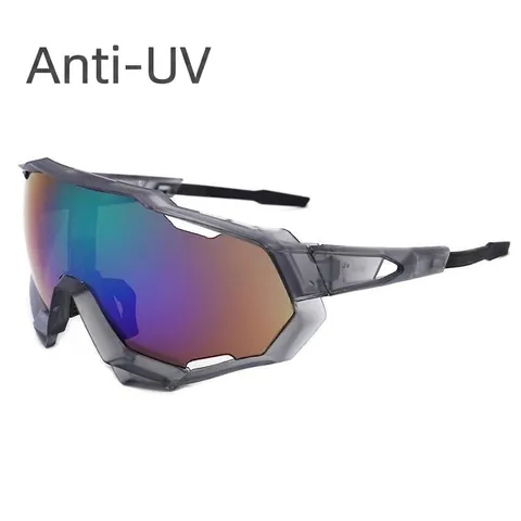 Professionelle Outdoor-Sport-Radsonnenbrille UV400-Schutz Winddicht PC-Rahmen Harzlinse Schillernde Beschichtung Brillen