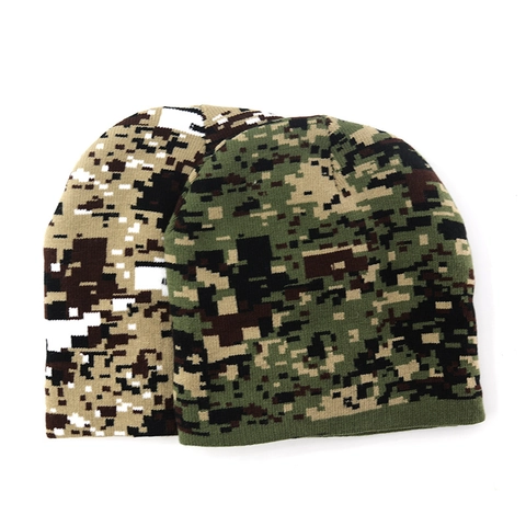 Bonnet En Tricot Camouflage Numérique Chaud Polyester Tactique Hiver Extérieur Skull Cap Couvre-Chef Coupe-Vent