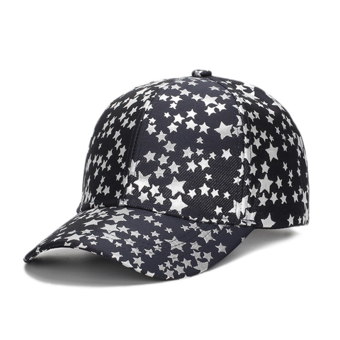 Berretto Da Baseball Con Stampa A Stelle Poliestere Regolabile Parasole All'aperto Hip Hop Streetwear Cappello