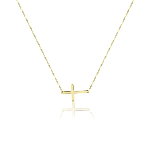 Collar Con Colgante De Cruz Lateral Minimalista Acero Inoxidable Joyería De Cruz Horizontal Delicada Para Mujer Moda Diaria