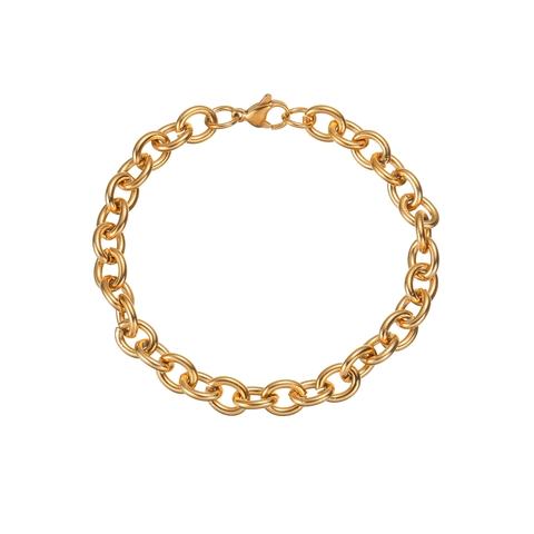 Titanstahl Gliederkette Armband Für Männer Und Frauen Hip Hop Punk O-Form Minimalistischer Modeschmuck Accessoire