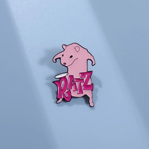 Grappige Roze Emaille Naakte Molrat Cartoon Broche Zinklegering RATZ Lettering Speld Voor Rugzak Kleding Sieraden Cadeau