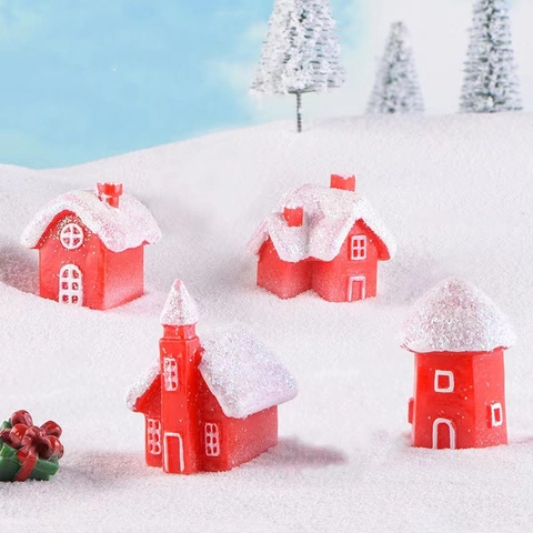 Christmas House Silicone Mold DIY Snow Cabin Plaster Candle Fondant Baking Tools Creative Festive Decoration