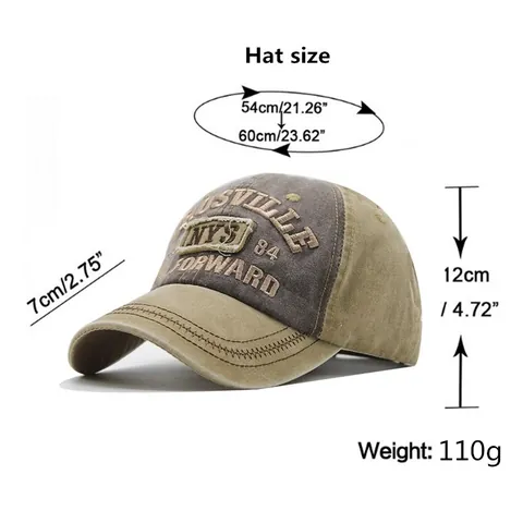 Cappello Da Baseball Vintage Cotone Lavato Retro Ricamato Regolabile Cappello Da Sole All Aperto Per Uomini Donne