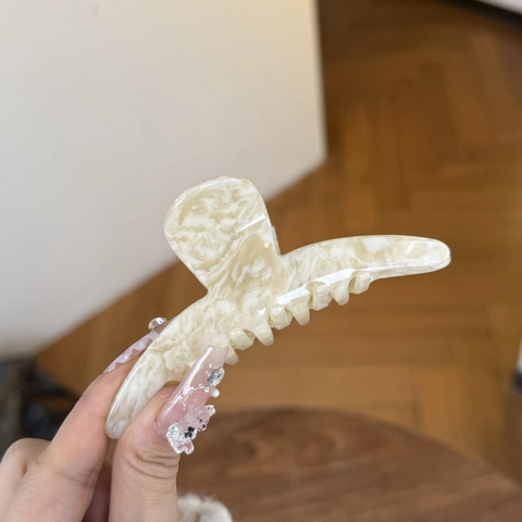 Pince À Cheveux Élégante En Acétate Motif Marbre Écaille De Tortue Support Queue De Cheval Pour Femmes Style Fait Main