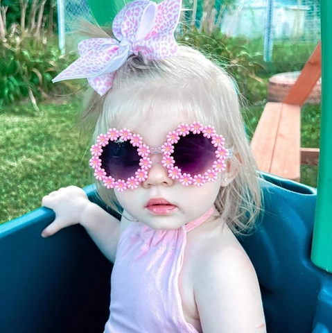 Kinder Zonnebril Madeliefje Bloem Vormig Rond UV Bescherming Schattig Modieus Buiten Tinten Voor Meisjes Baby