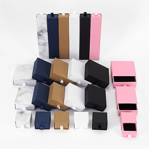 Schmuck Schubladenboxen Karton Geschenkverpackung Für Halskette Ring Ohrring Armband Display Aufbewahrung Minimalistisch Bunt