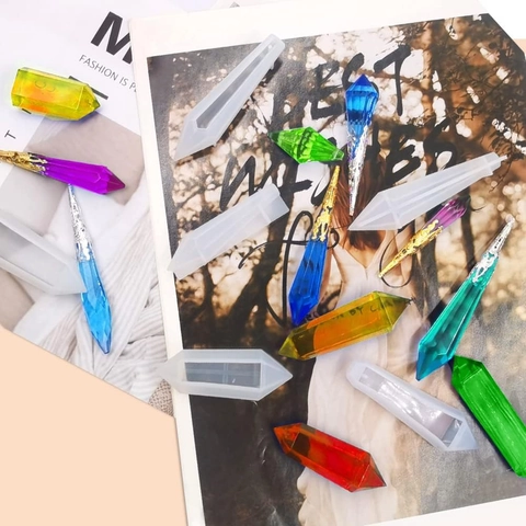 DIY Pendulum Crystal Pendant Silicone Mold For Resin Casting Hexagonal Prism Jewelry Making Tool Crafting Accessory
