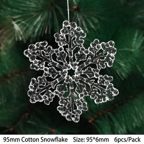 Christmas Hanging Ornaments Acrylic Crystal Clear Pendants Tree Decorations Snowflake Reindeer Icicle Festive Holiday Decor
